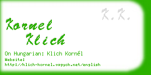 kornel klich business card